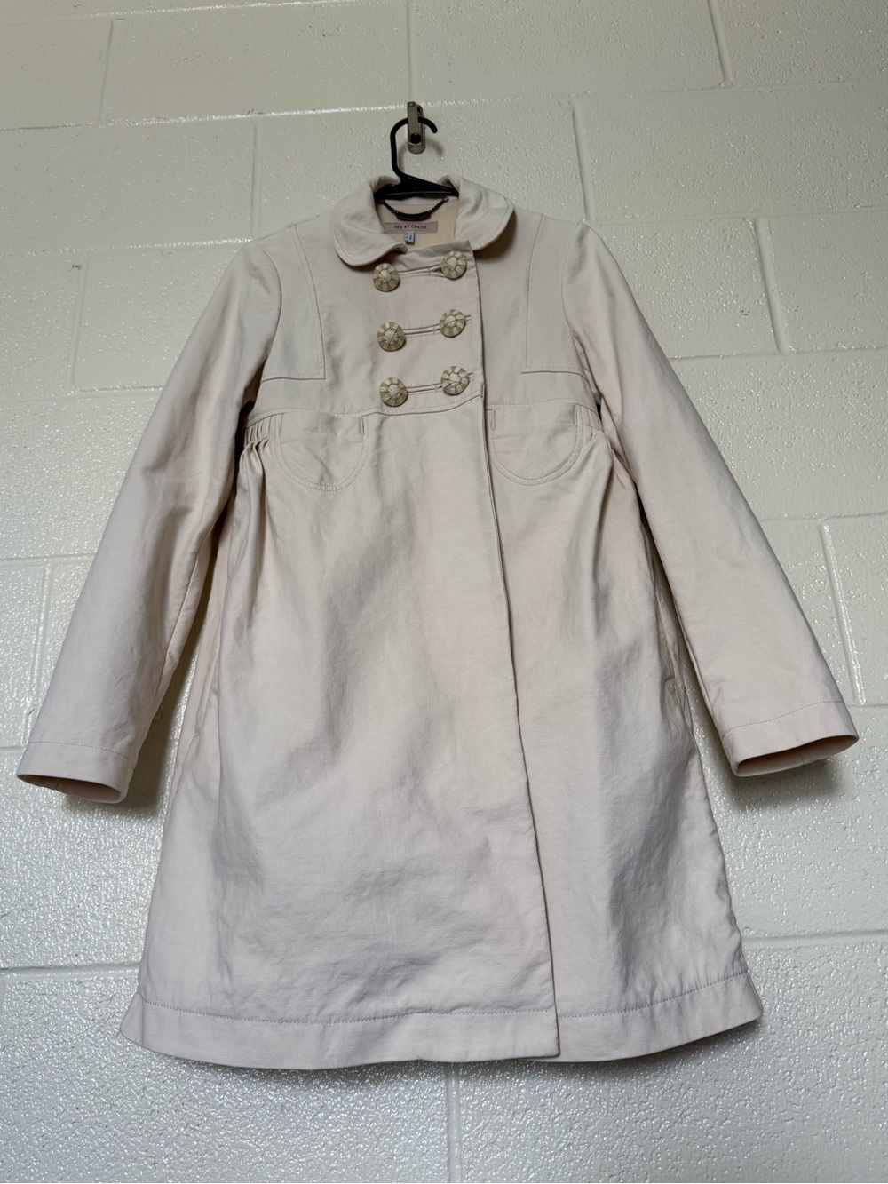 See By Chloe Coat Sz 4 Off White Made in Italy Trench
